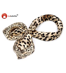 Leopardí šátek na krk satén 50x50cm