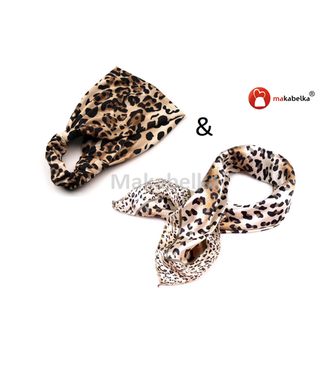 Šátek a  čelenka leopard